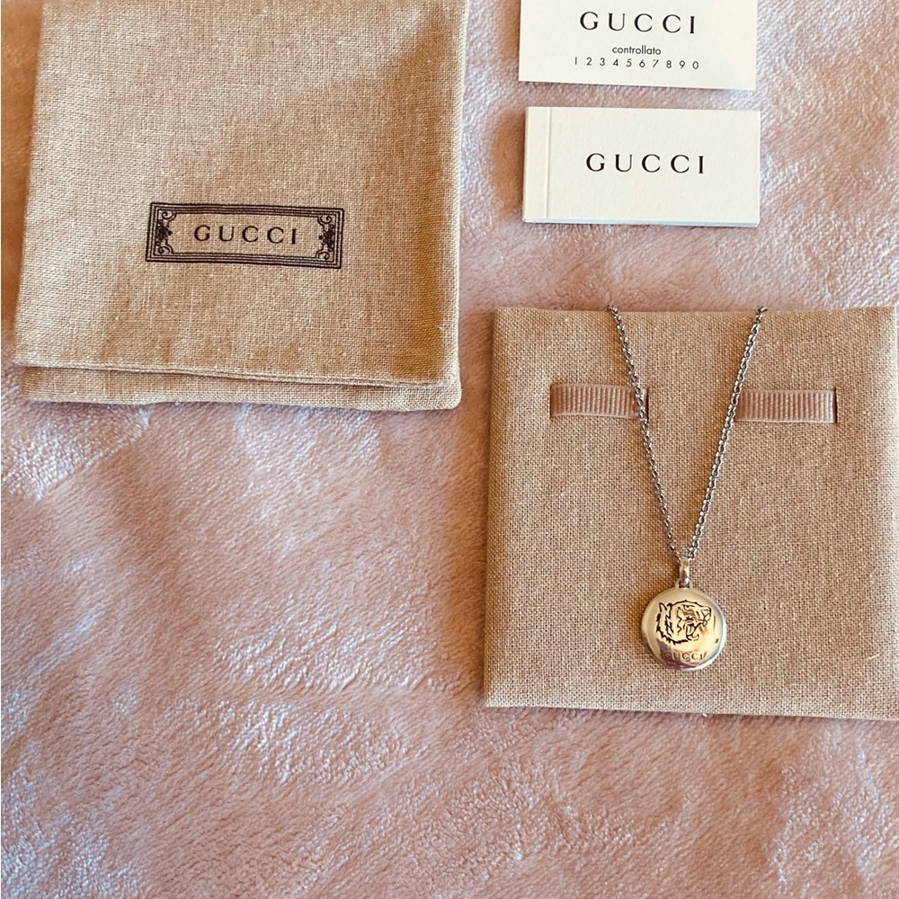 Gucci tiger silver necklace - NEW